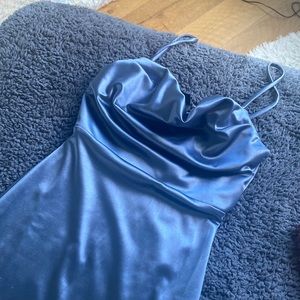 WORN ONCE! Light gray blue slit prom dress from WINDSOR